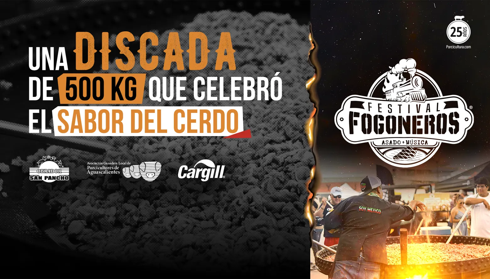 Media tonelada de sabor: la carne de cerdo brilla en la Discada Monumental de Fogoneros 2025